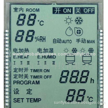 Alphanumeric LCD Display Panel, Wide Working Temperature, TN 7-segment Custom-made